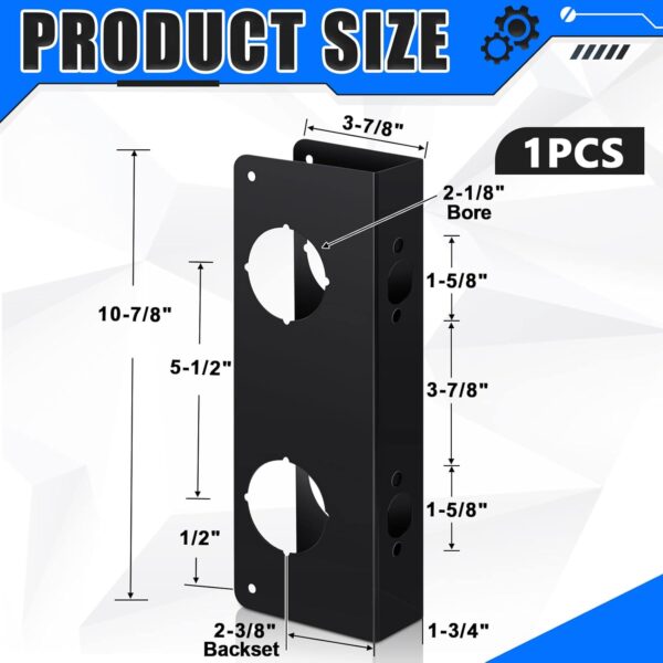 Stainless steel lock and door reinforcement plate - Image 2