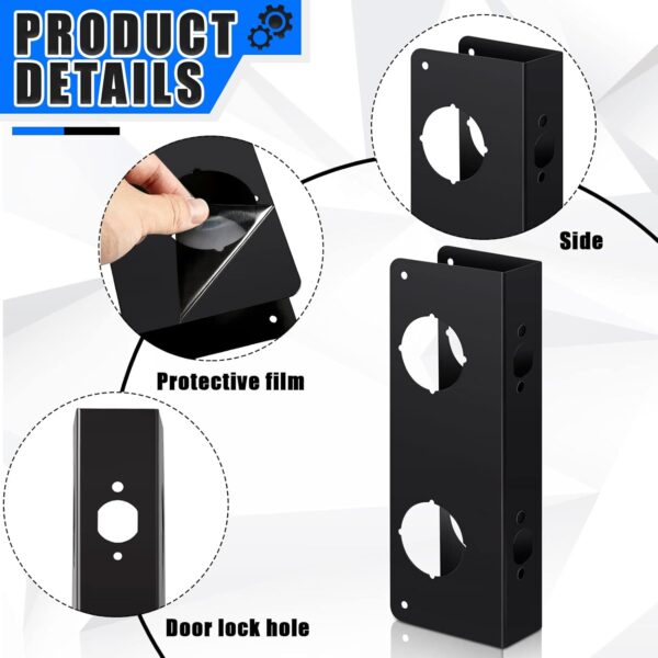 Stainless steel lock and door reinforcement plate - Image 3